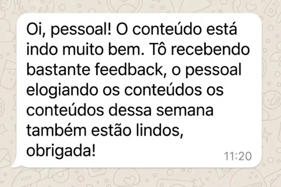Depoimento de cliente (print 7 de 9)