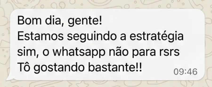 Depoimento de cliente (print 6 de 9)