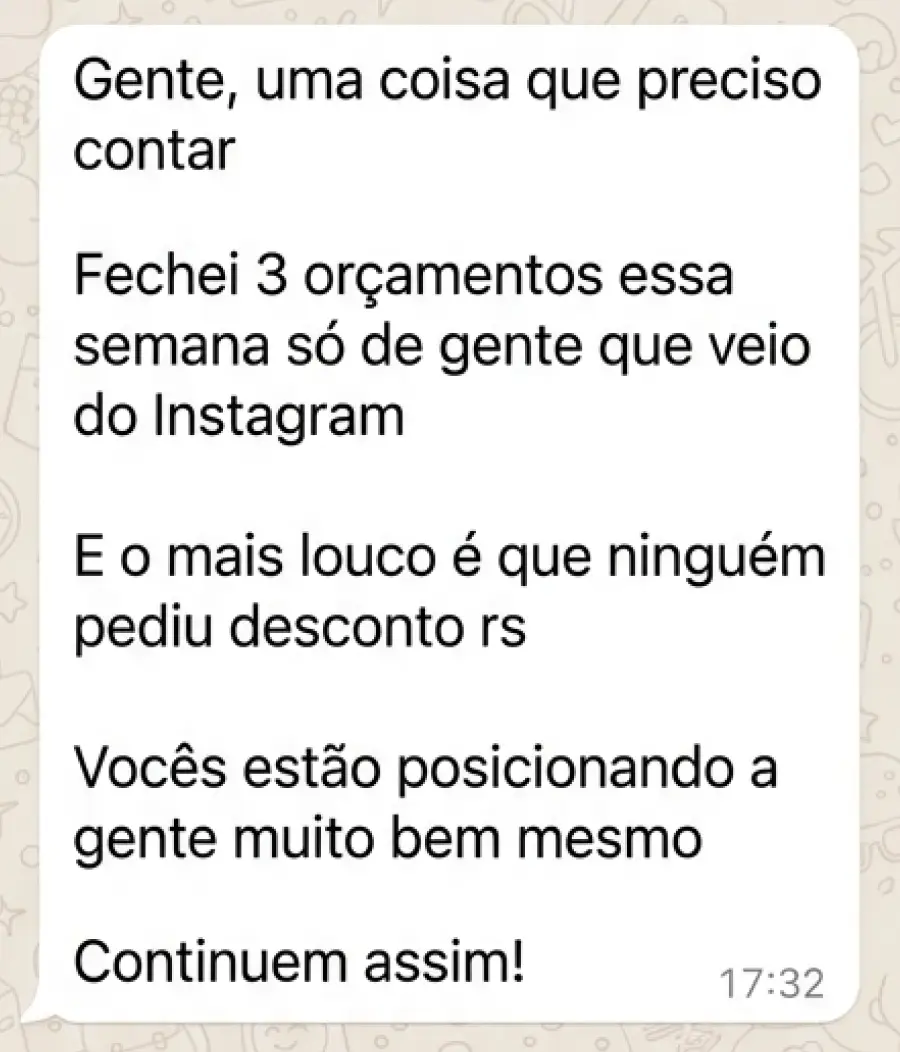 Depoimento de cliente (print 8 de 9)